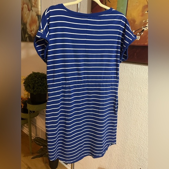 Rafaella blue/white stripe dress size M - Picture 2 of 9